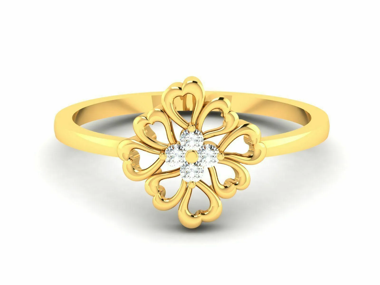 22k Ring Solid Gold Ladies Jewelry Modern Floral Band CGR41