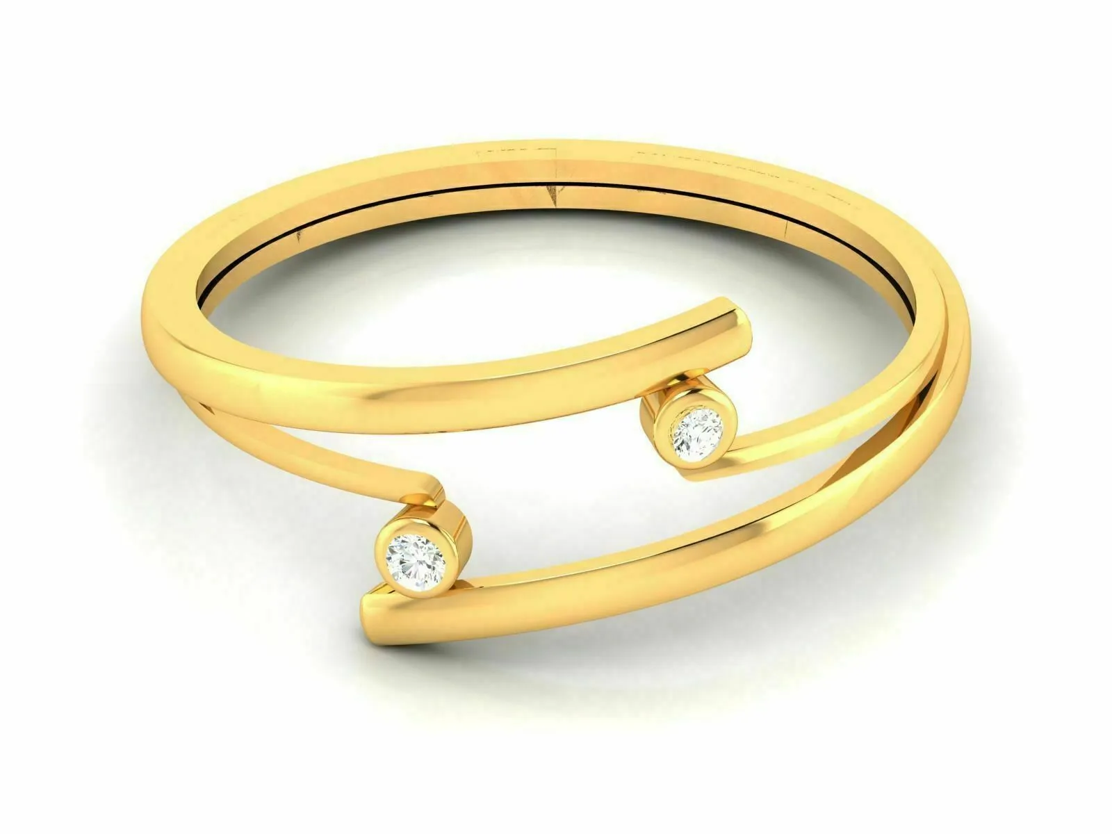 22k Ring Solid Gold Ladies Jewelry Modern Twist Design CGR31