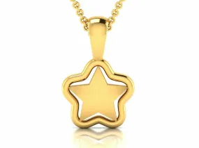 22k Solid Yellow Gold Ladies Jewelry Elegant Star Shape Pendant CGP27