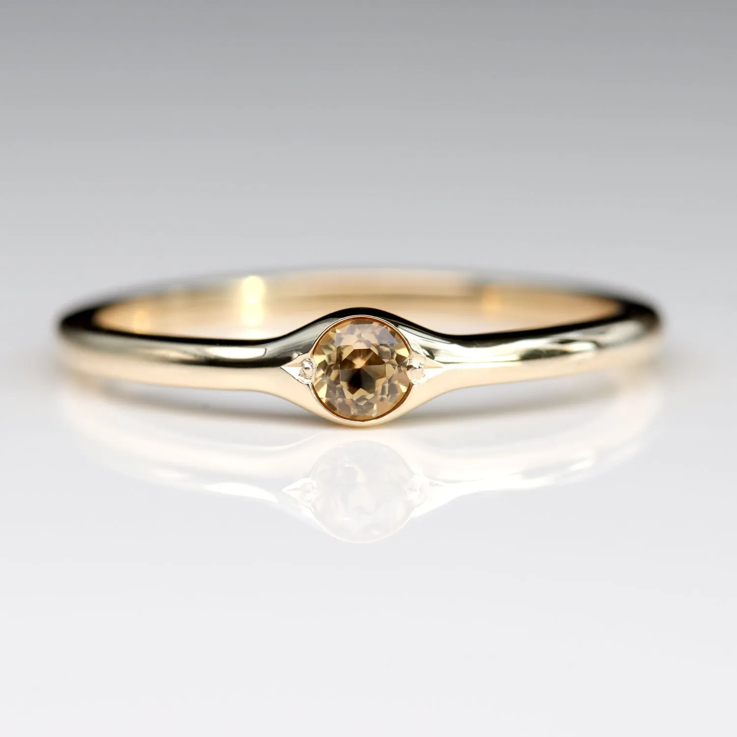 3mm Bump Ring with Lab-grown Orange Sapphire