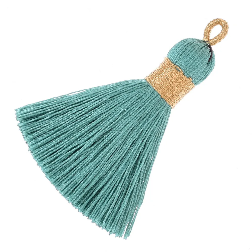 6cm Mini Jewelry Tassel gold ring tassel, Necklace Tassel,Mala Tassels for jewelry making Qiuqing green,6pcs/lot