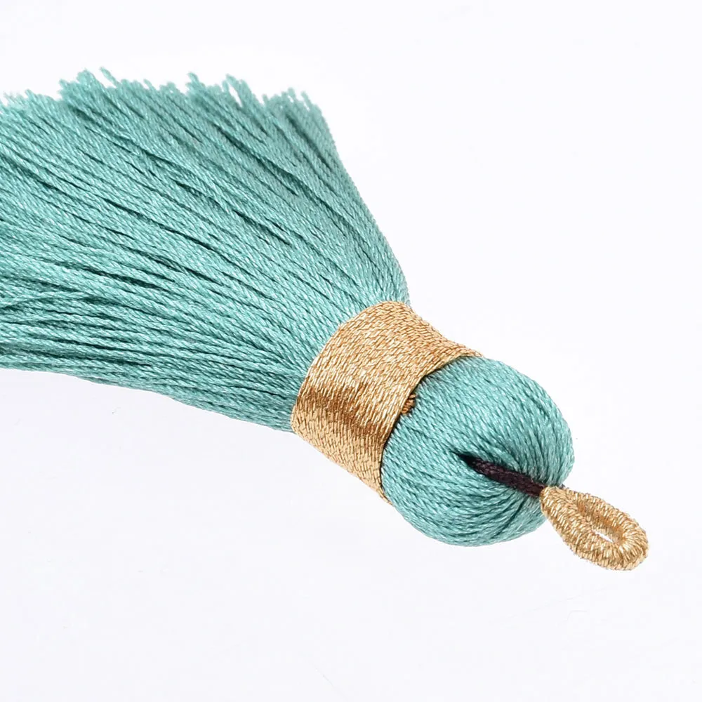 6cm Mini Jewelry Tassel gold ring tassel, Necklace Tassel,Mala Tassels for jewelry making Qiuqing green,6pcs/lot