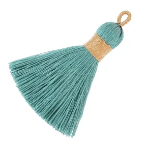 6cm Mini Jewelry Tassel gold ring tassel, Necklace Tassel,Mala Tassels for jewelry making Qiuqing green,6pcs/lot