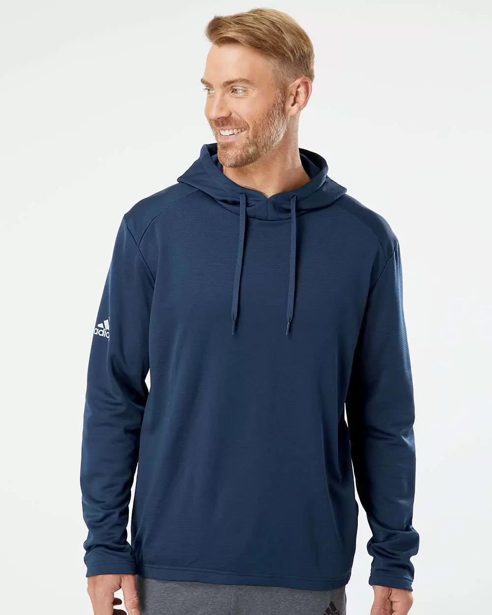 Adidas Golf Clothing A530 Textured Mixed Media Hooded Sweatshirt SKU: A530