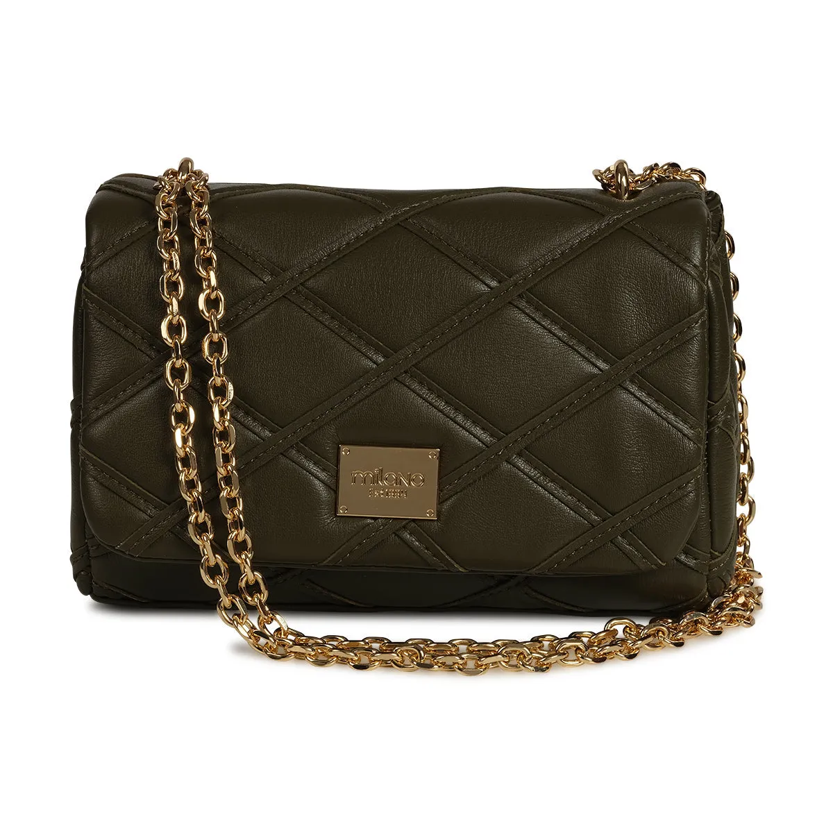 ALEXIS FLAP BAG- Khaki