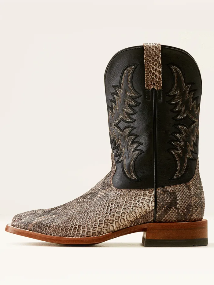 Ariat 10047081 Mens Dry Gulch Python Cowboy Boot Tan Ancient Black