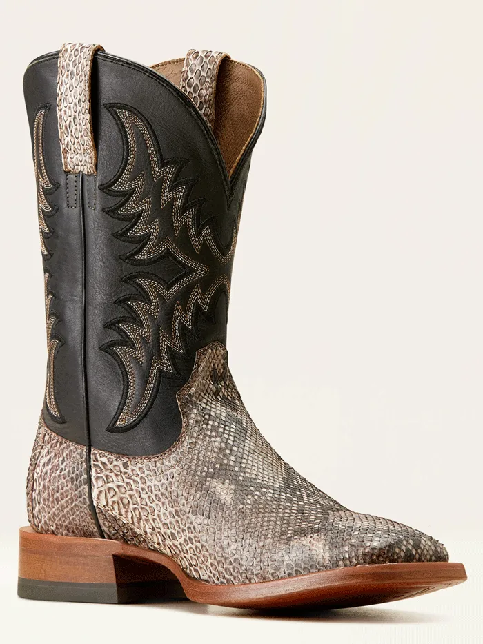 Ariat 10047081 Mens Dry Gulch Python Cowboy Boot Tan Ancient Black