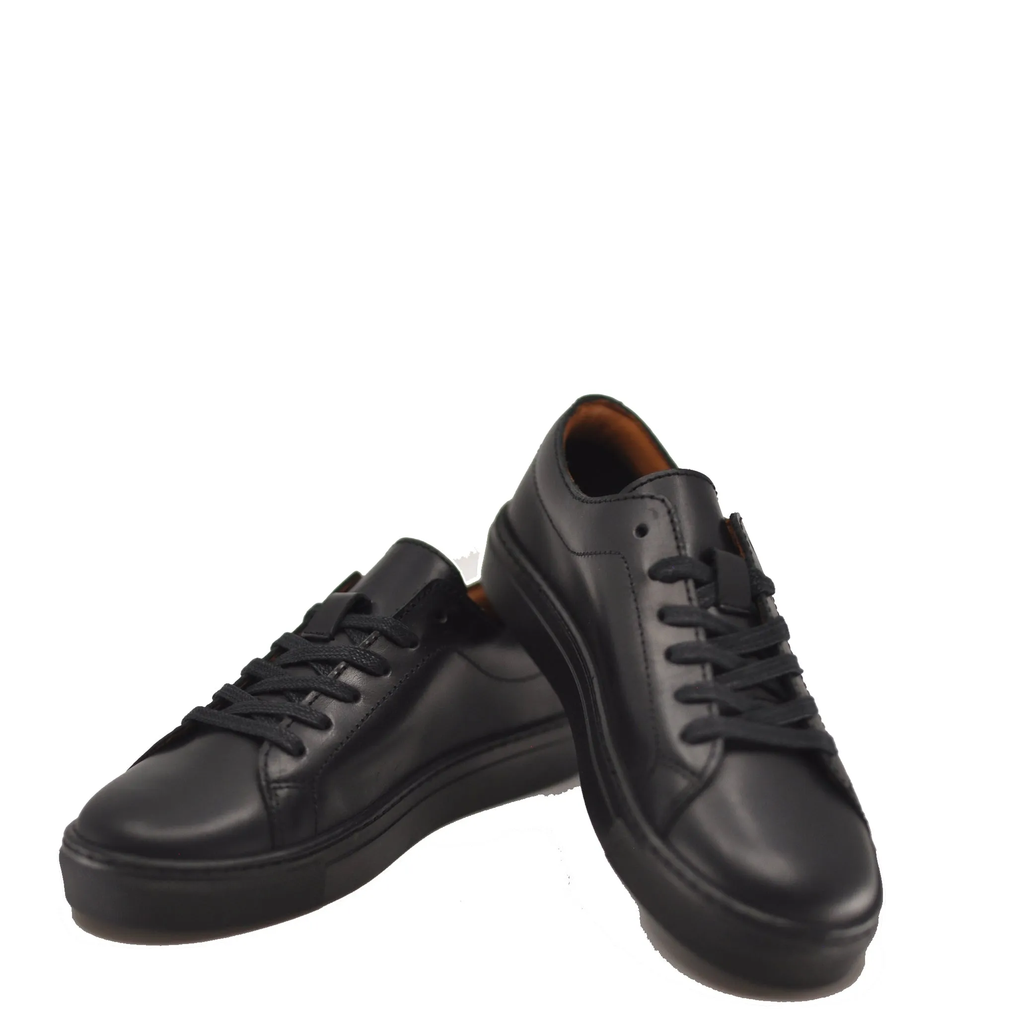 Atlanta Mocassin Black Leather Sneaker