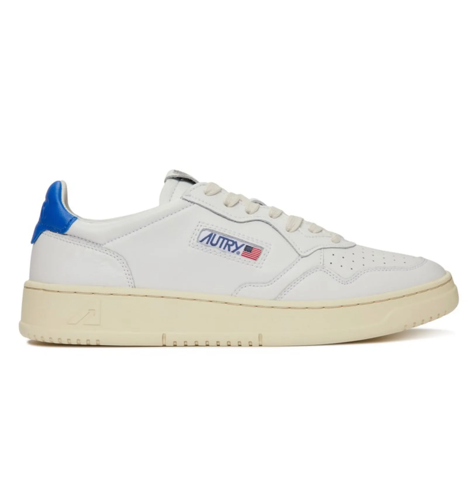 Autry Action Shoes Low Man Leather - White & P Blue