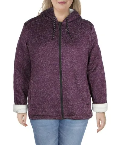 Big Chill Plus Womens Sherpa Hooded Fleece Jacket