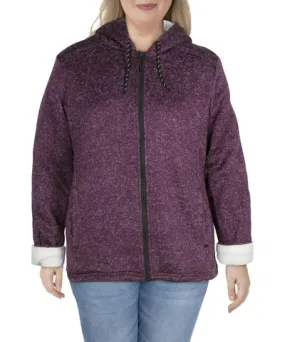 Big Chill Plus Womens Sherpa Hooded Fleece Jacket