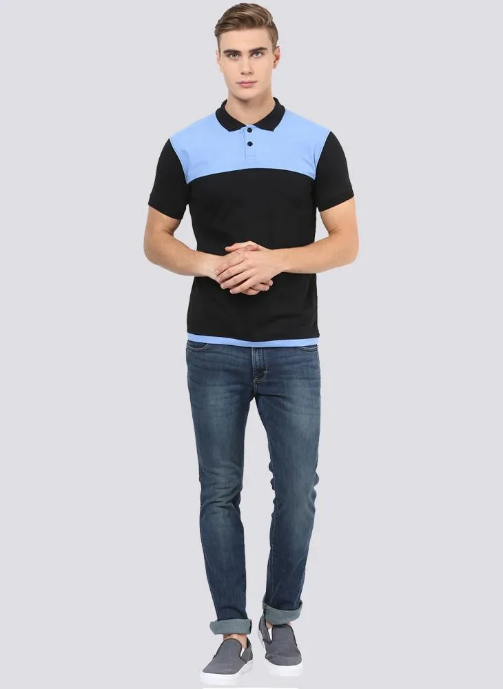 Black & Blue Polo Neck T-shirt