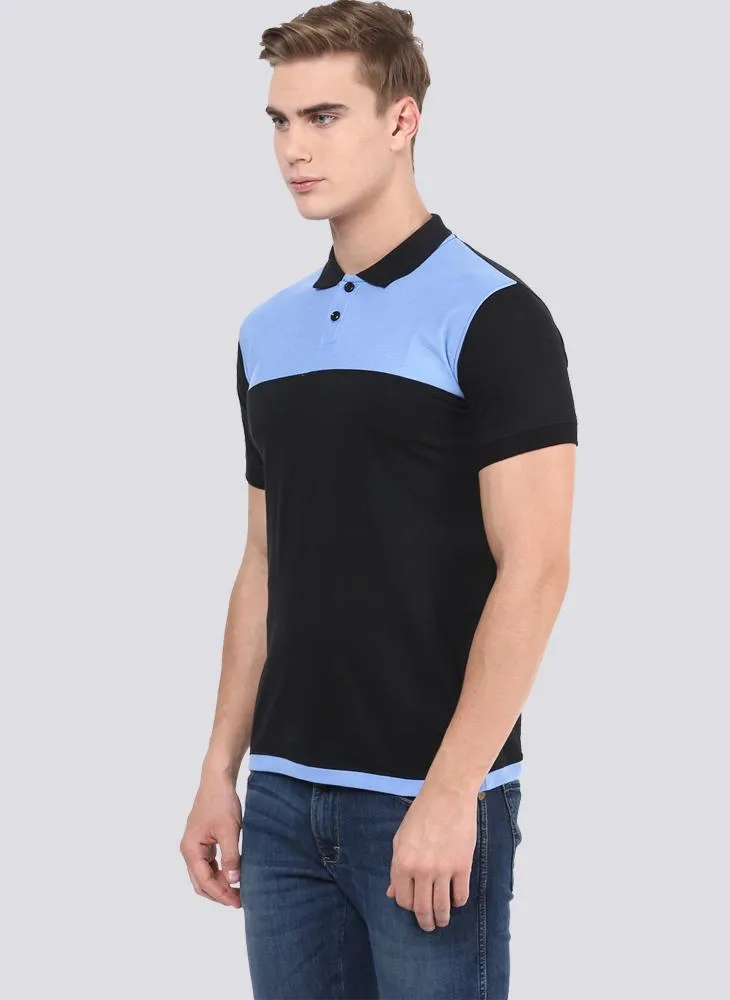 Black & Blue Polo Neck T-shirt