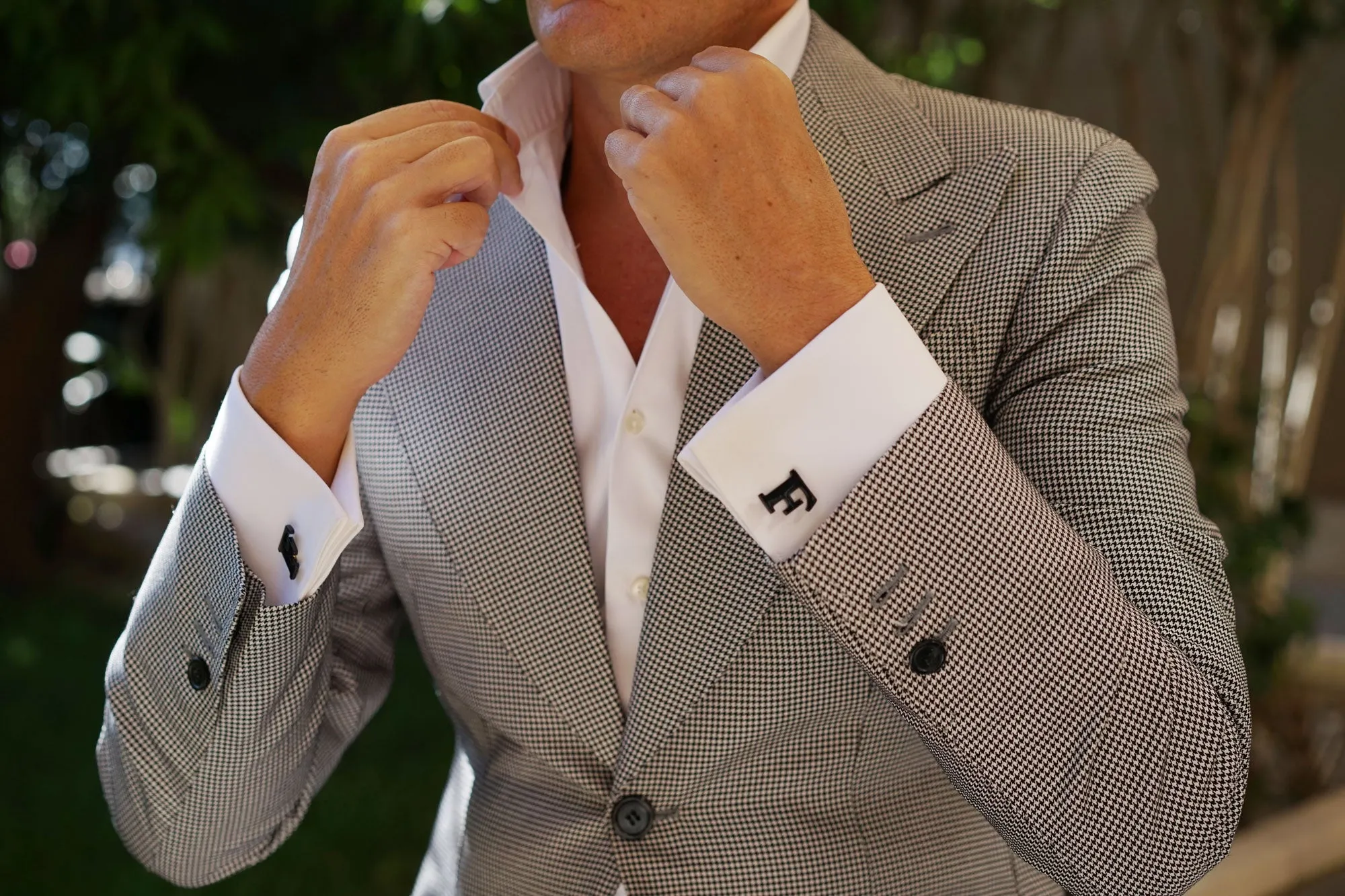 Black And Gold Letter F Cufflinks