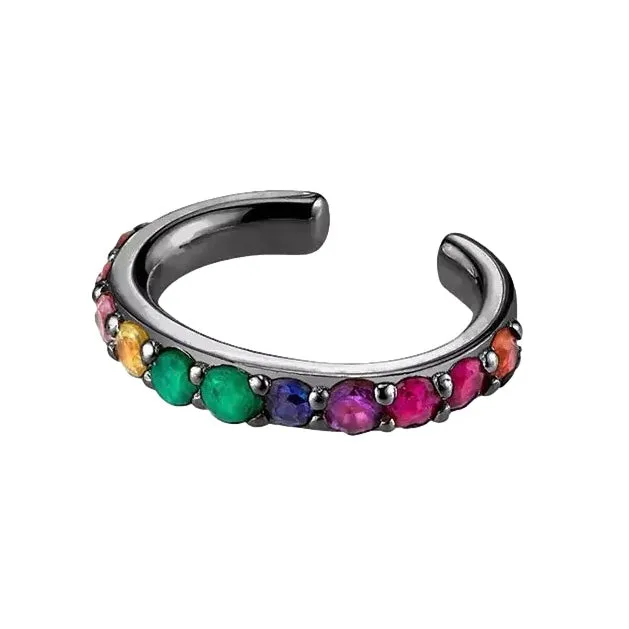 Black Rainbow Ear Cuff