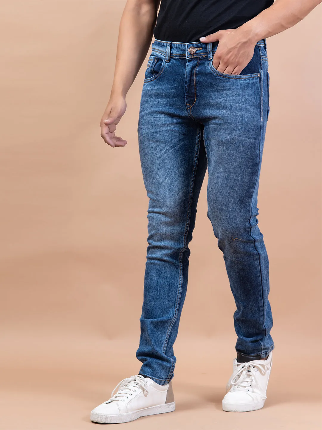 Blue Skinny Fit Stretchable Men's Jeans