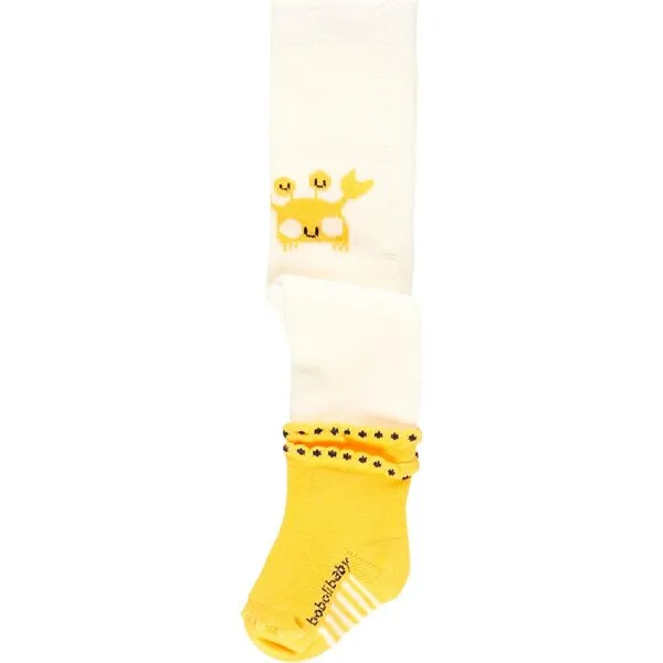 Boboli Crab Thick Tights, Yellow