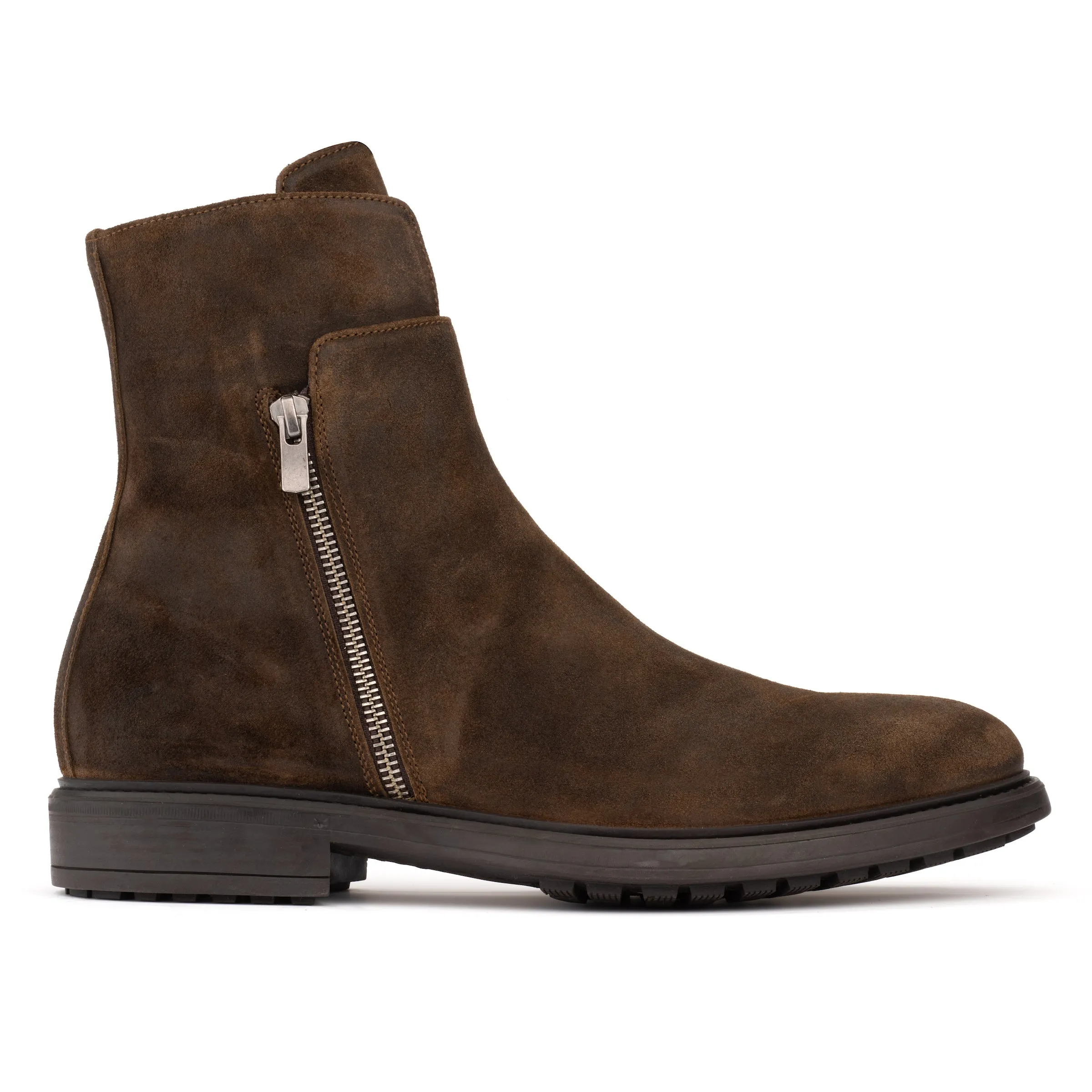 Boyd Mid Brown Suede Zipper Boot