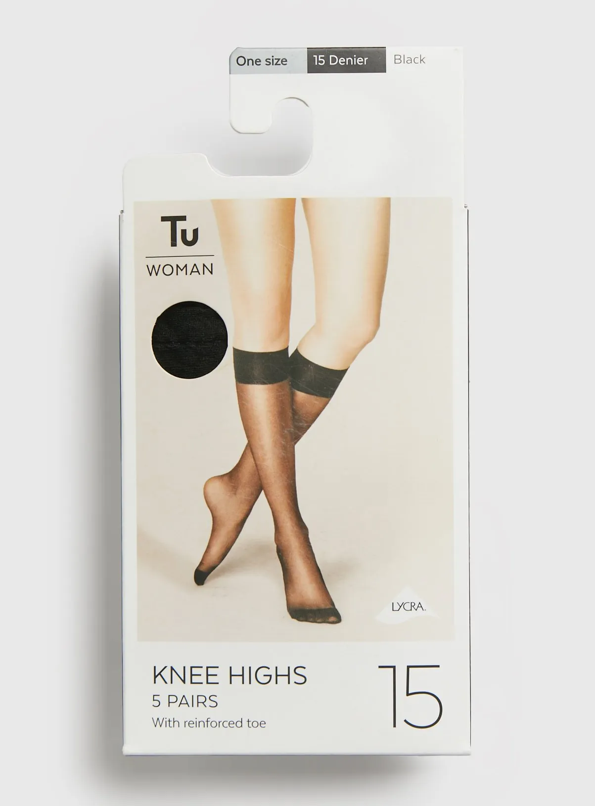 Buy Black 15 Denier Knee High Tights 5 Pack One Size | Tights | Tu