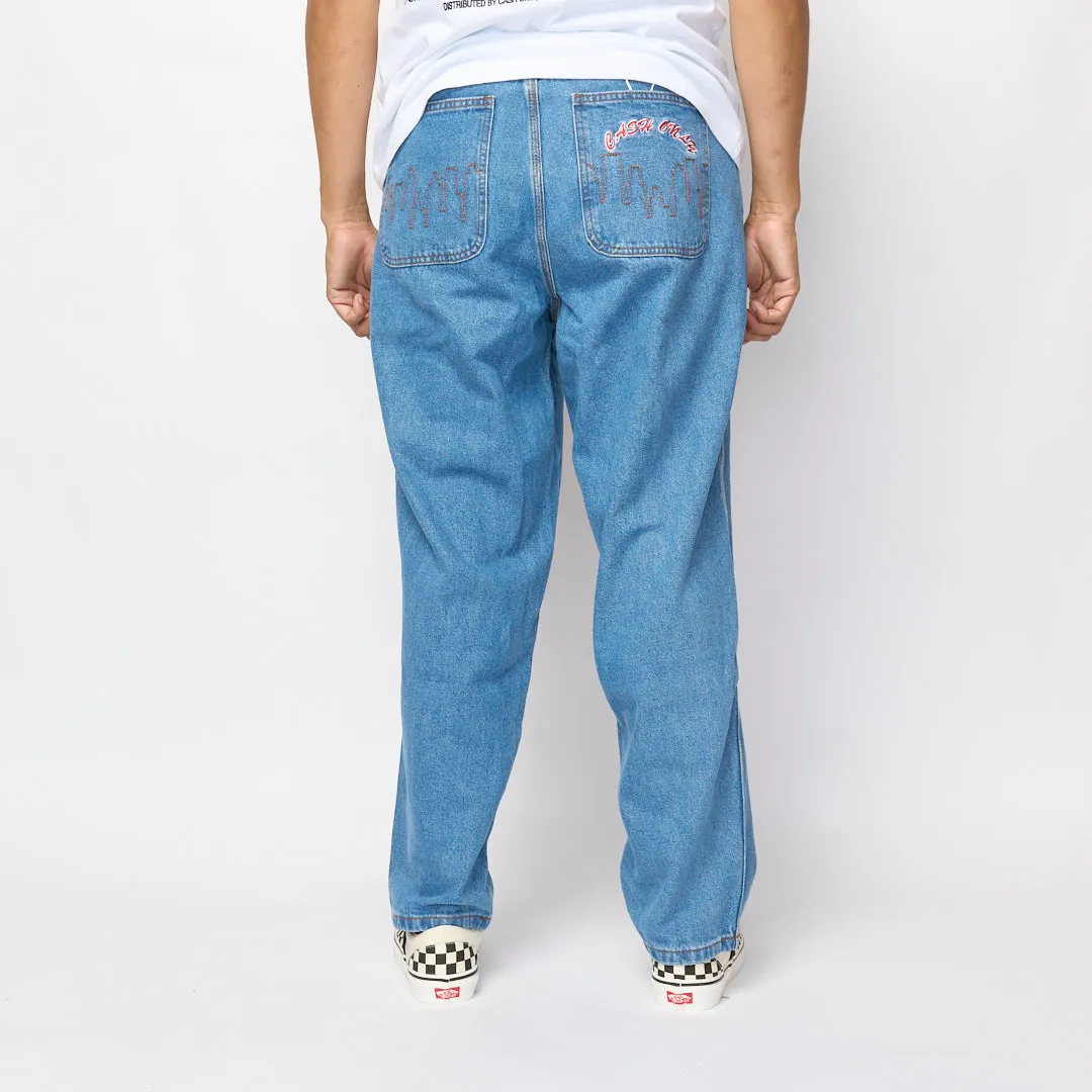 Cash Only - Logo Baggy Denim Jeans (Washed Indigo)