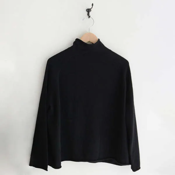 Cashmere High Neck Sweater - Black