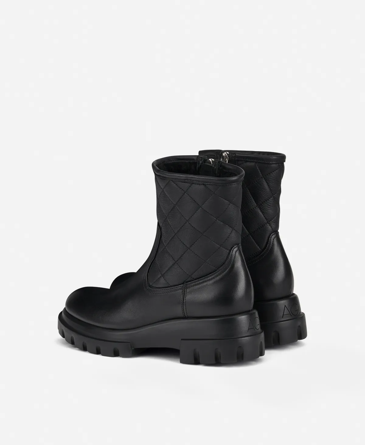 Chunky Matelassé Ankle boot with sheepskin