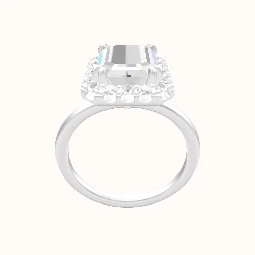 Classic Solitaire Engagement Ring With Halo with Double Prong Head