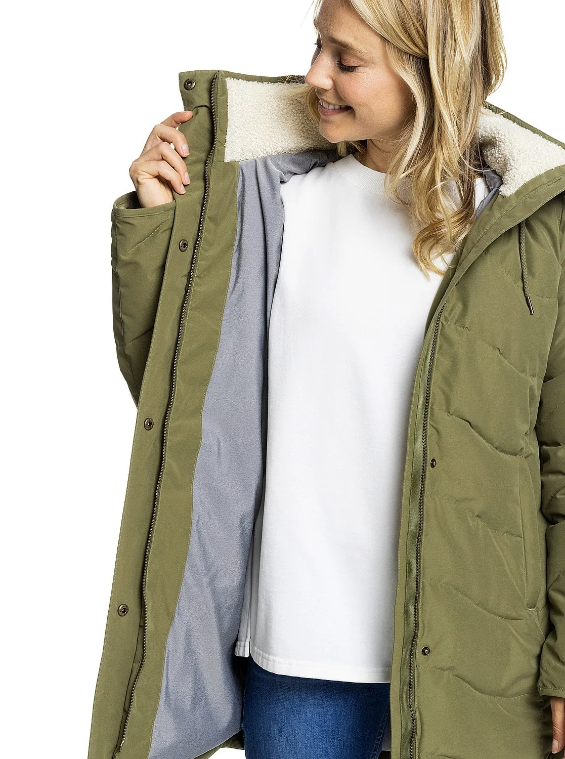 coat Roxy Ellie - Burnt Olive - women´s