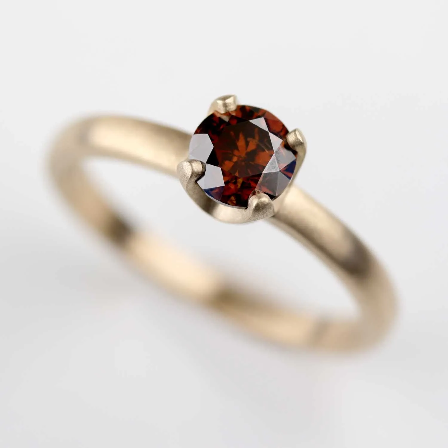 Crown Solitaire with Natural Cognac Diamond