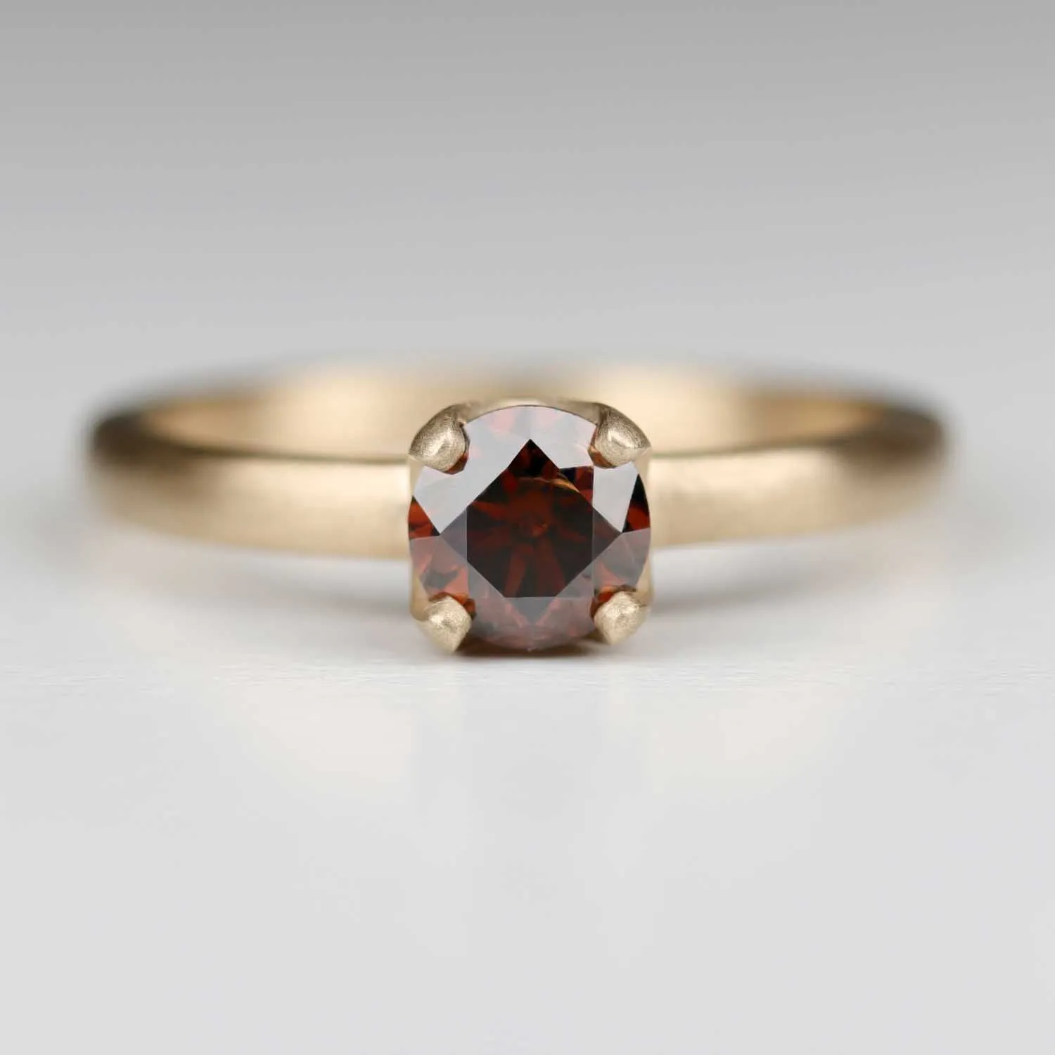 Crown Solitaire with Natural Cognac Diamond