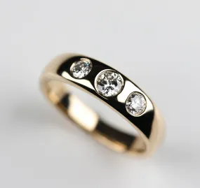 Custom Tapered Ring with Heirloom Stones