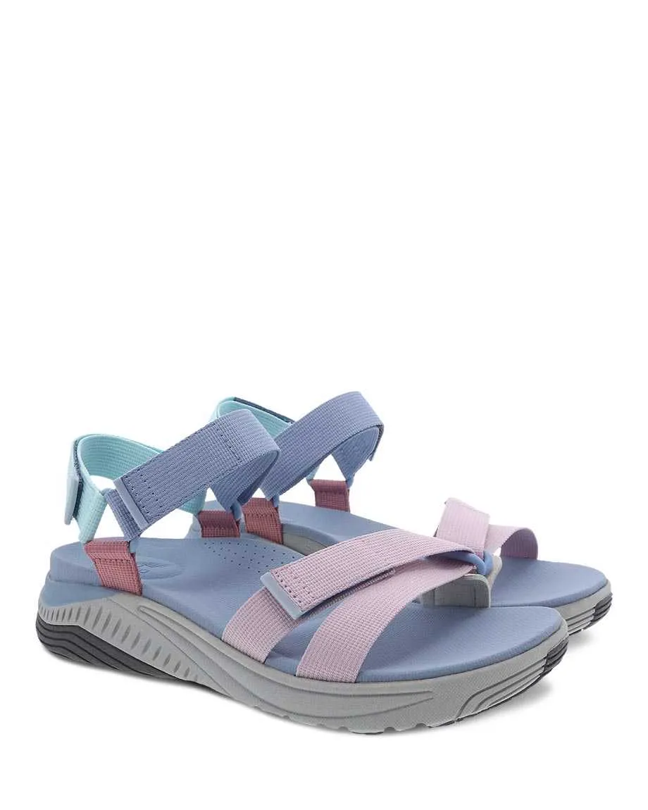 Dansko Womens Racquel Sport Sandal- Sky Multi Webbing