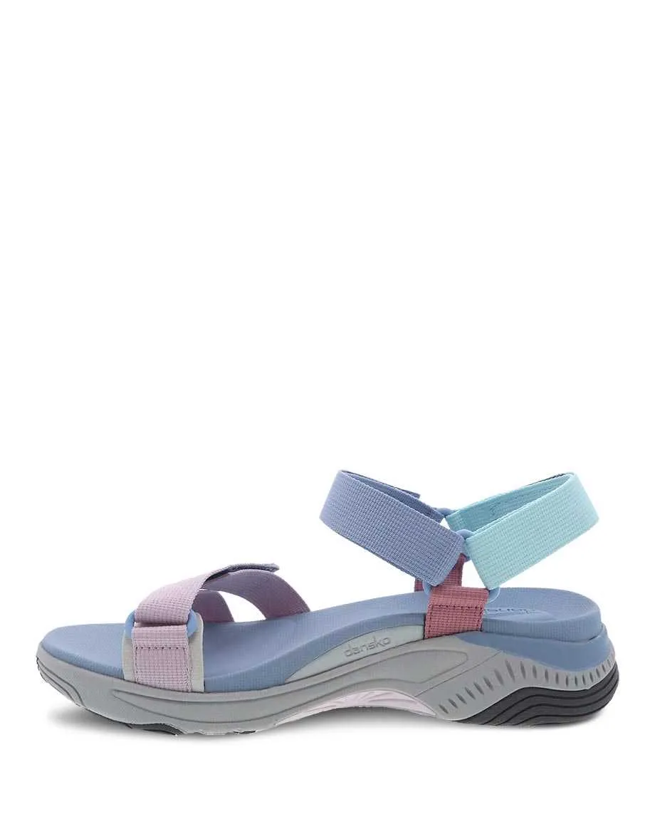 Dansko Womens Racquel Sport Sandal- Sky Multi Webbing