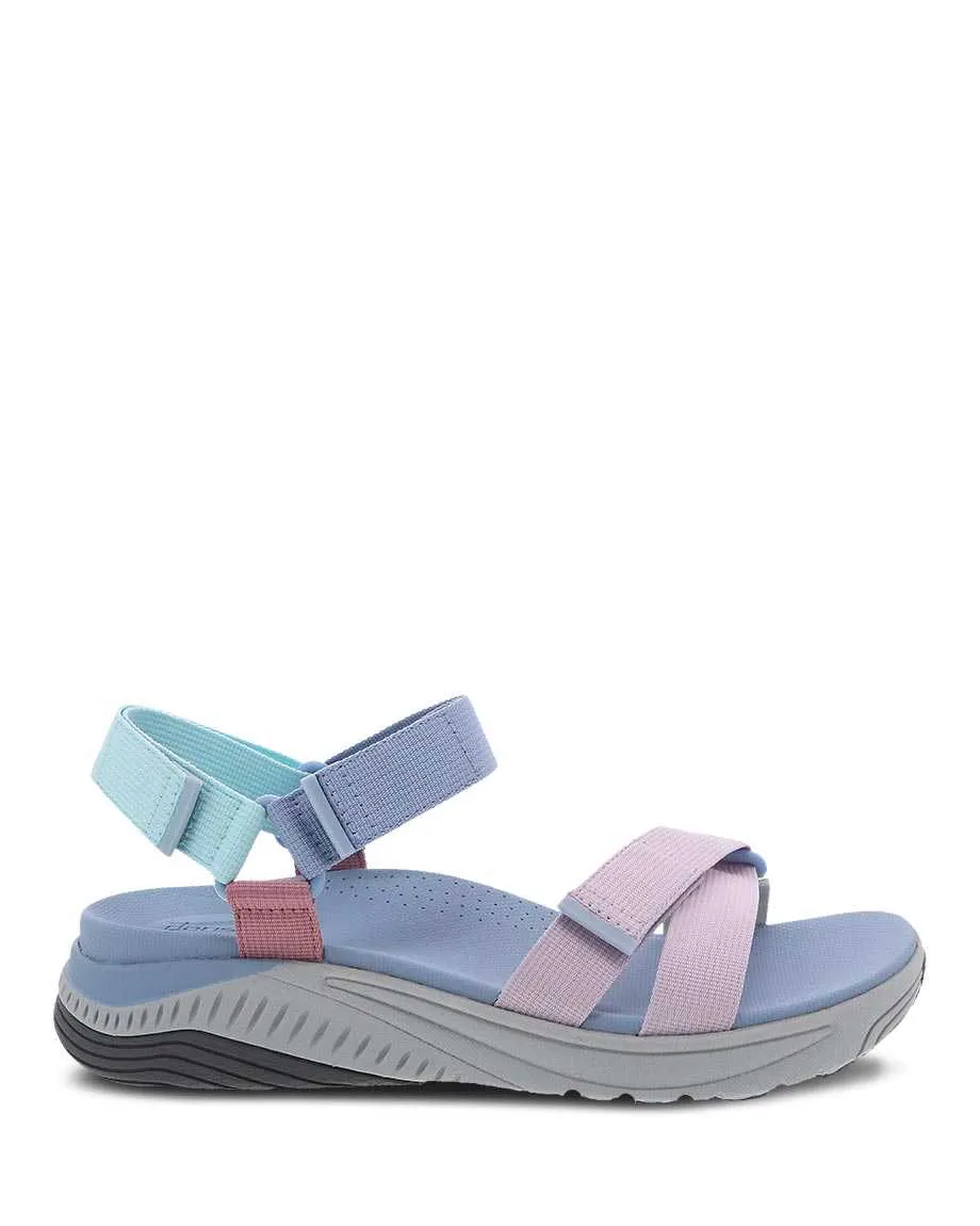 Dansko Womens Racquel Sport Sandal- Sky Multi Webbing