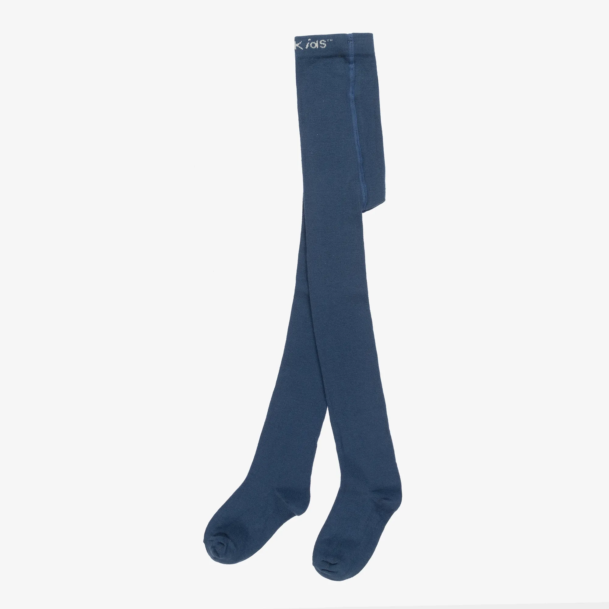 Denim Blue Cotton Knitted Tights