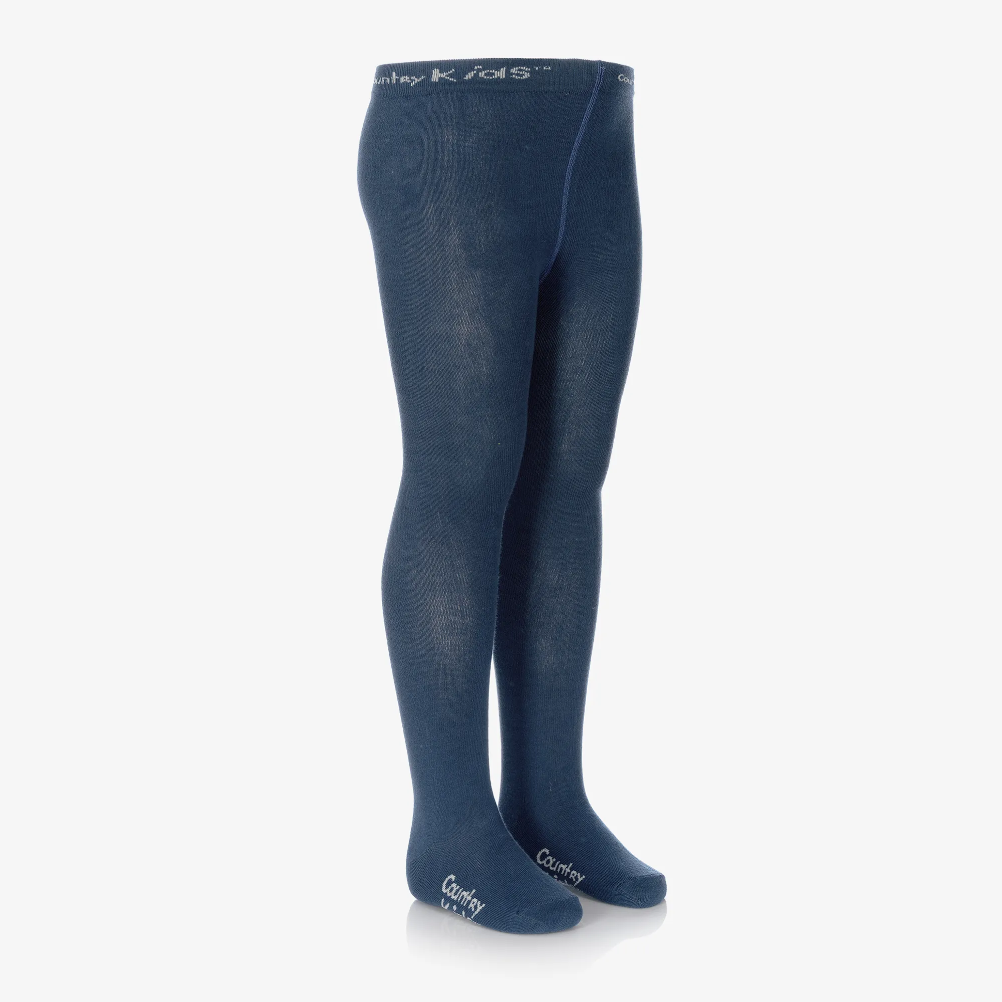 Denim Blue Cotton Knitted Tights