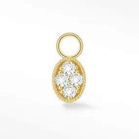 Diamond Charms Oval 14K Yellow for Permanent Jewelry