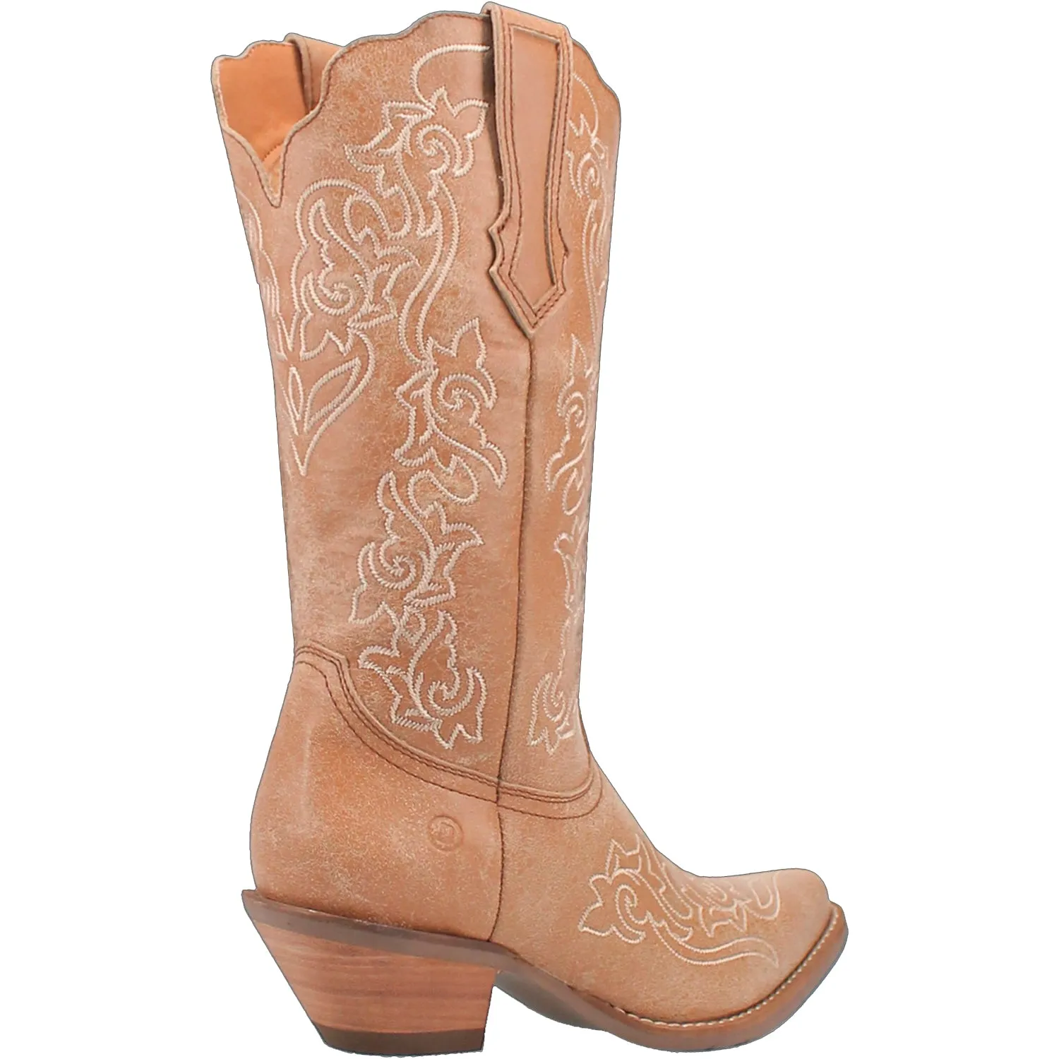 Dingo Womens Flirty N Fun Camel Leather Cowboy Boots