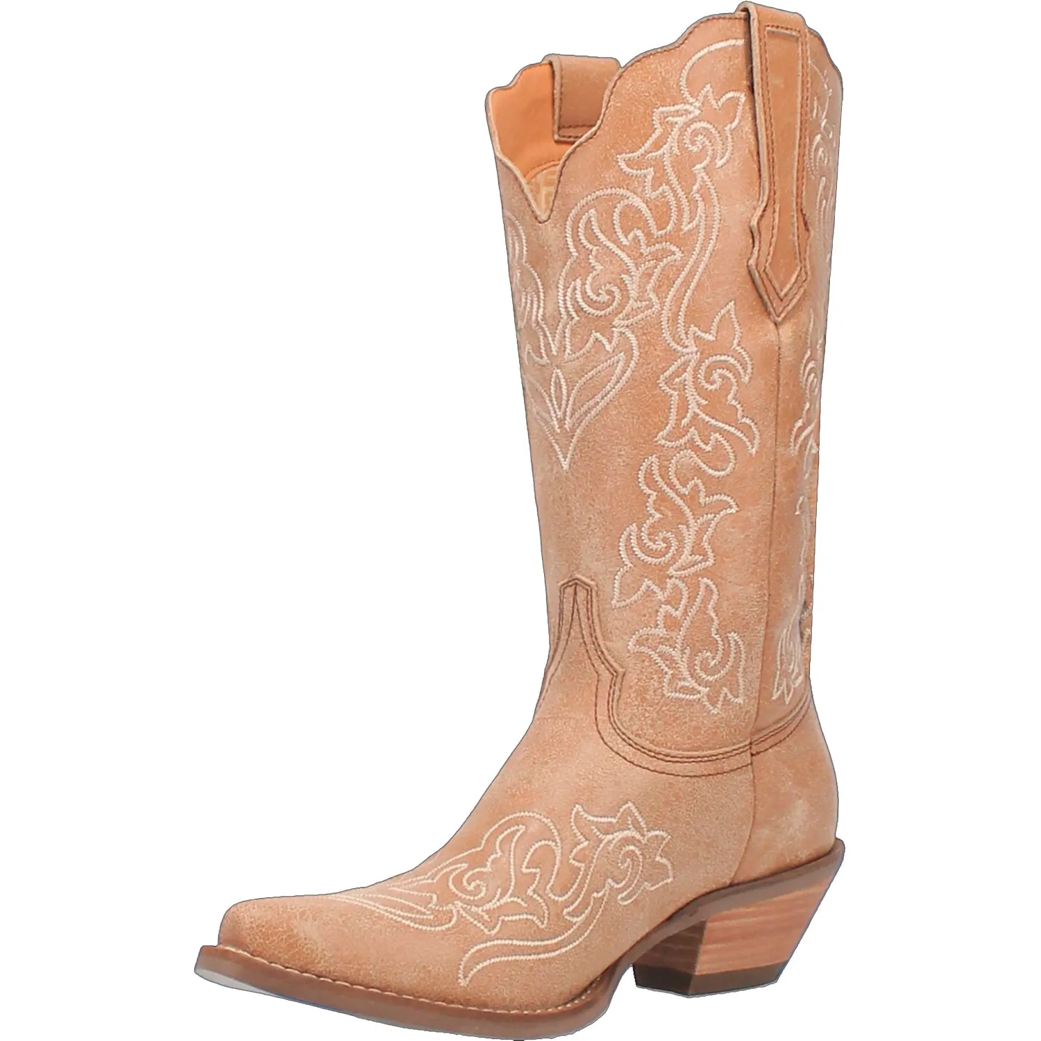 Dingo Womens Flirty N Fun Camel Leather Cowboy Boots