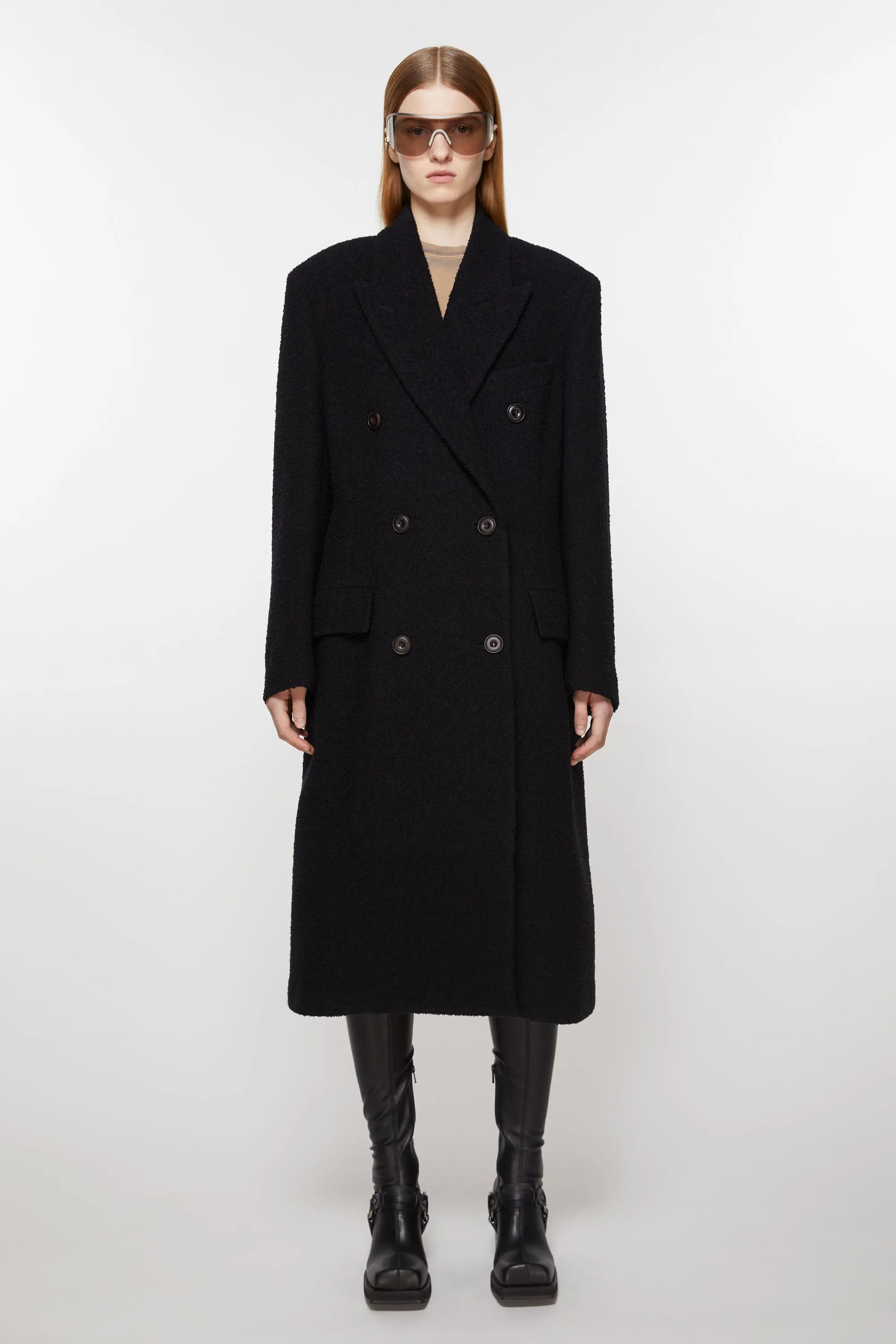 Double-breasted wool coat