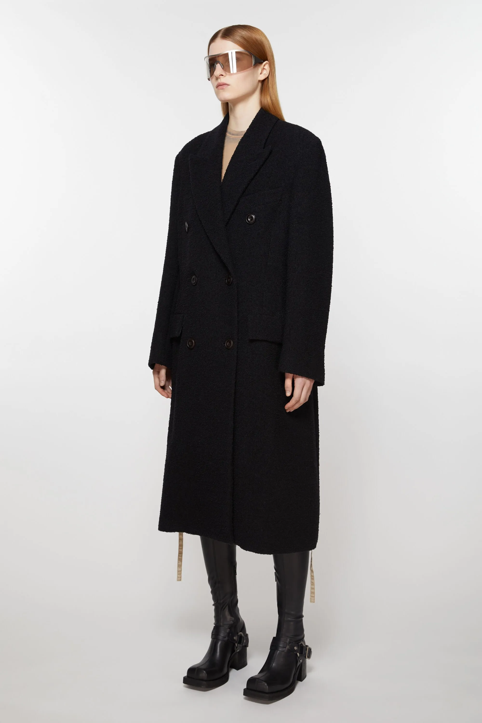 Double-breasted wool coat