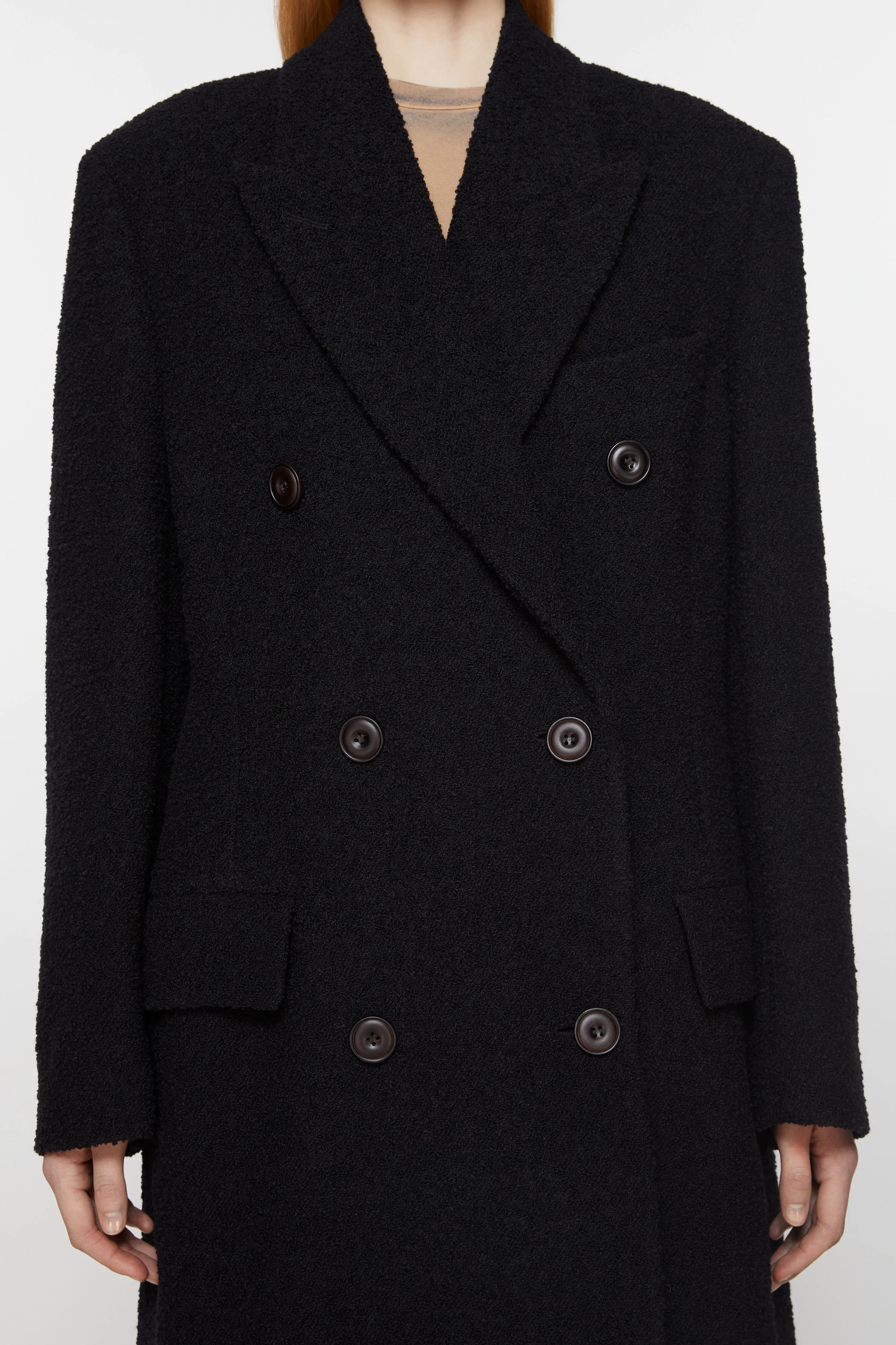 Double-breasted wool coat