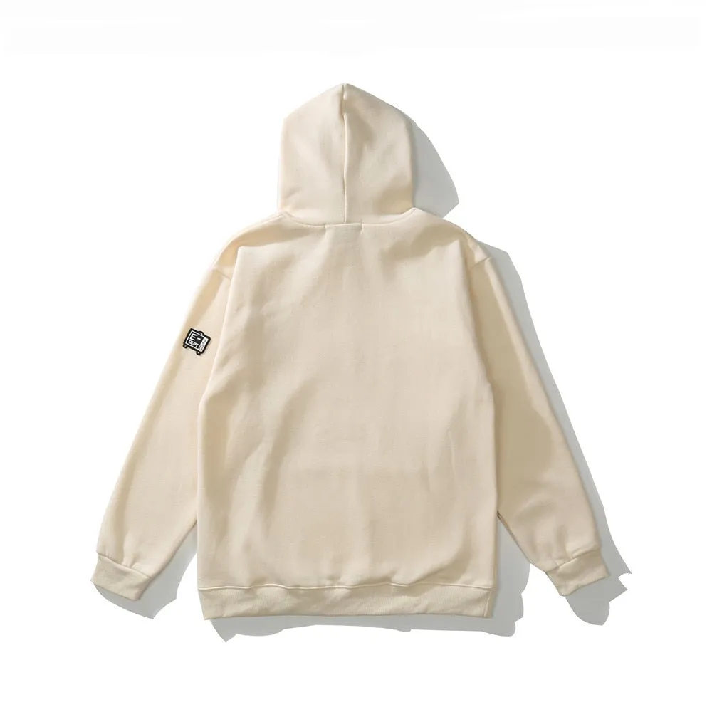 Editorial Department 'Stolen Hearts' Skeleton Patch Oversize Cotton Hoodie