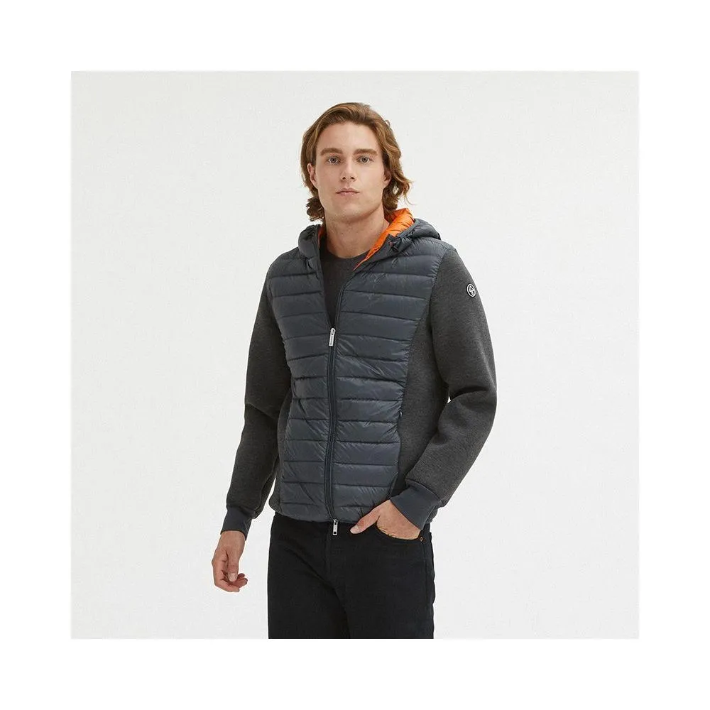 Elegant Grey Goose Down Puffer Jacket