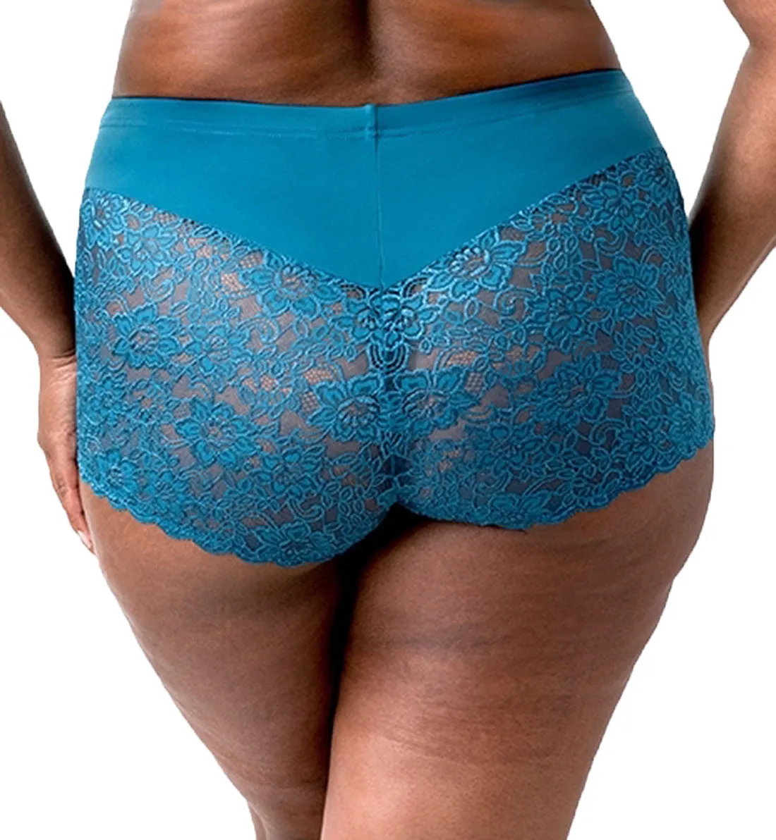 Elila Stretch Lace Cheeky Full Panty (3311) - Teal