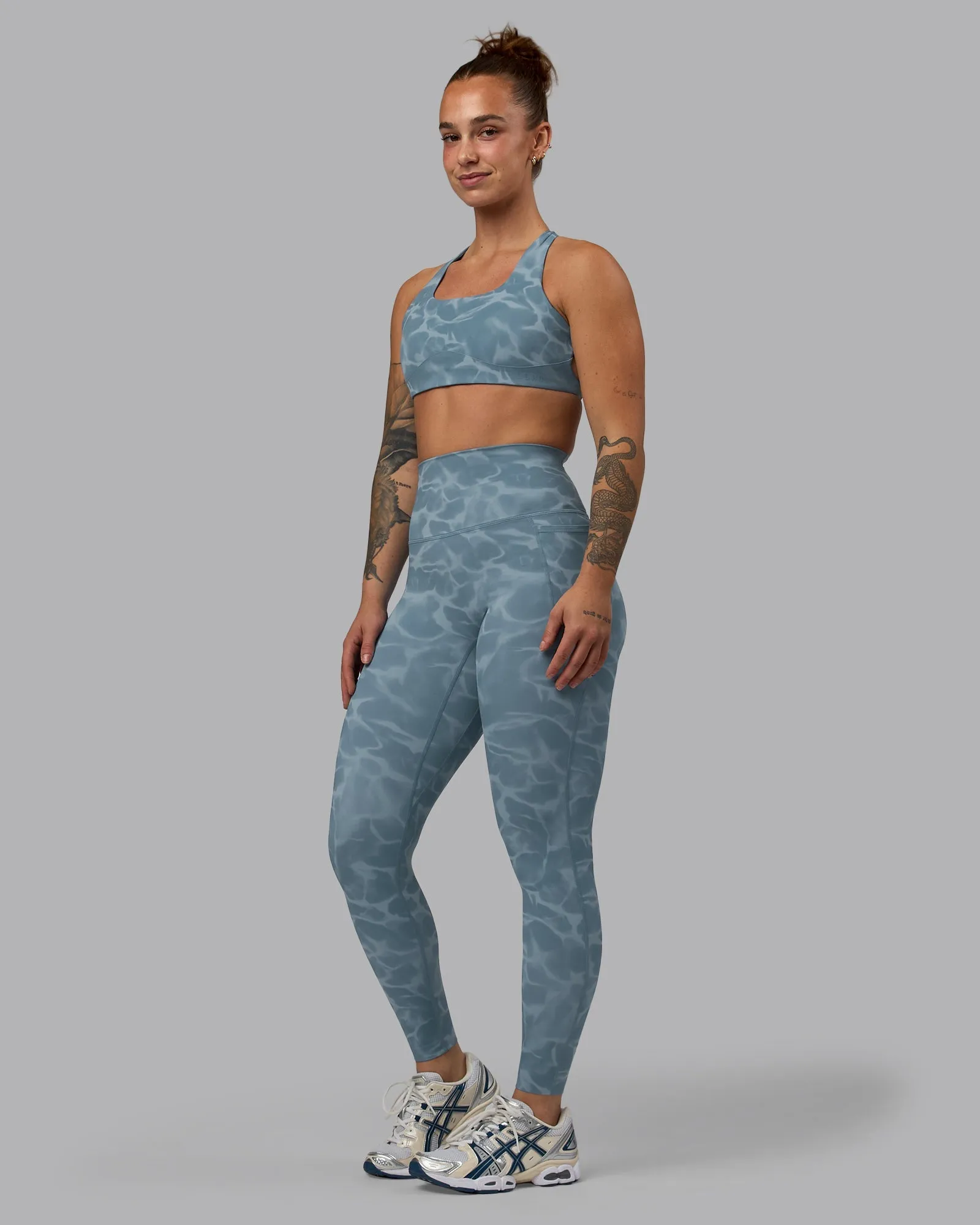 Elixir Full Length Leggings With Pockets - Tranquil-Elemental Blue