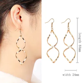 Fashion Jewelry Geometry  Wave Pattern Earrings