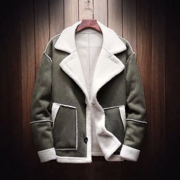 Faux suede winter coat for men