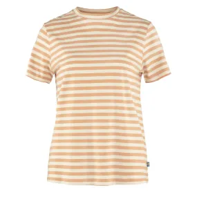 Fjallraven Womens Striped T-Shirt Landsort Pink / Chalk White