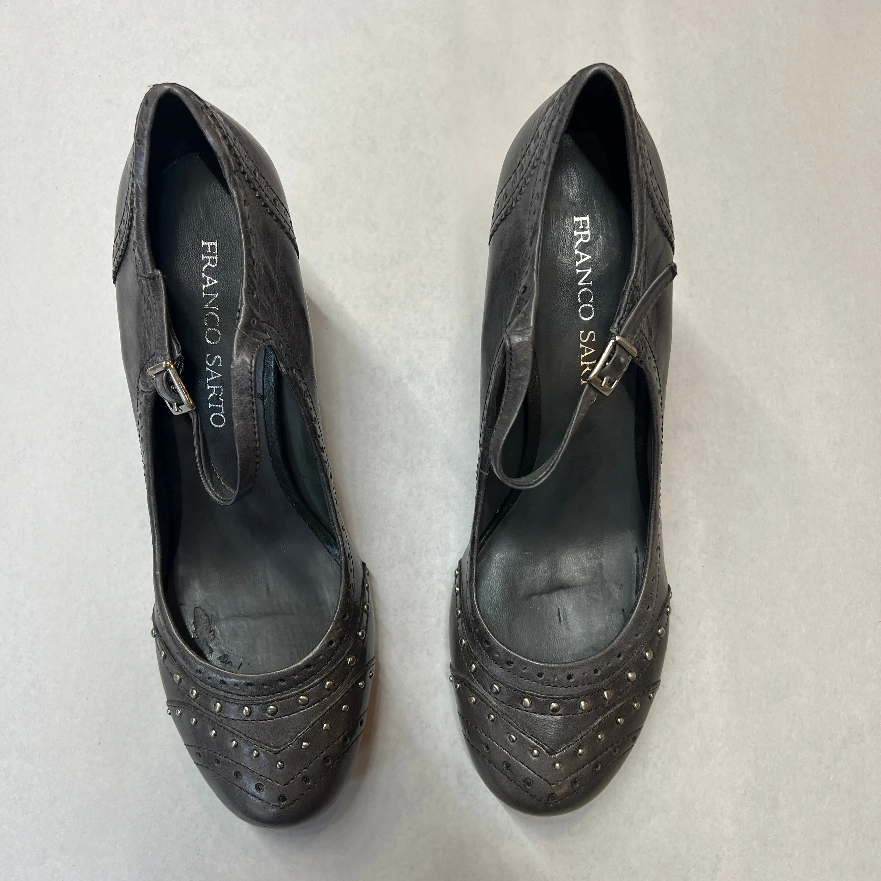 FRANCO SARTO Women's •Expo• Mary-Jane Pump - Grey LeatherSize 10M NWD